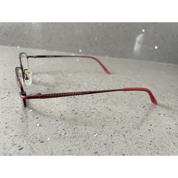 Elle Eyeglasses Frames ONLY Womens Wine Red Metal Full Rim Rectangular 53-17-135 - Picture 3 of 13